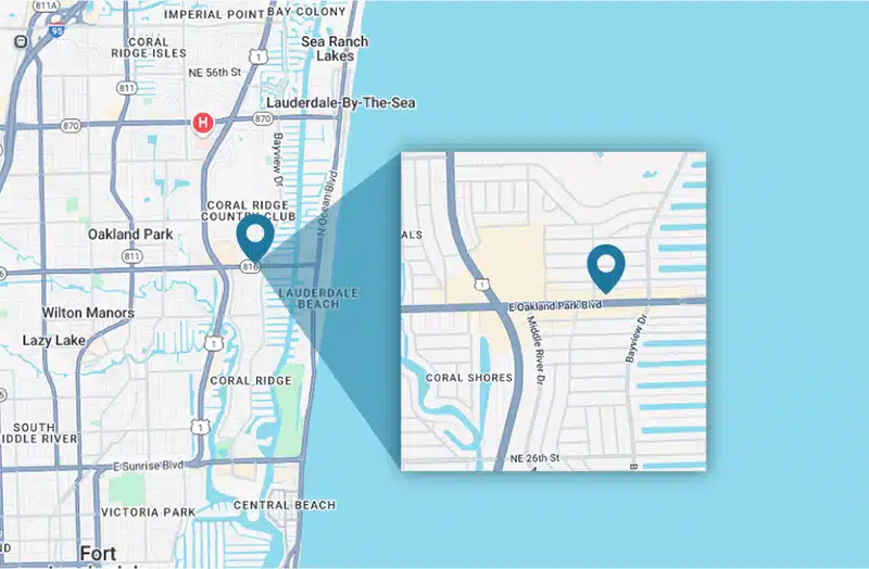 Map Showing Our Dental Office In Fort Lauderdale, FL